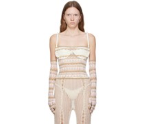 Beige & White Tinywave Gloves