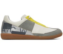 Off-White & Silver Shard Track Sneakers