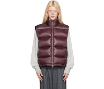 Burgundy Quilted Down Vest