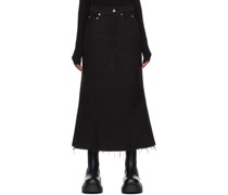 Black Godet Midi Skirt
