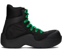 Black & Green Puddle Bomber Boots