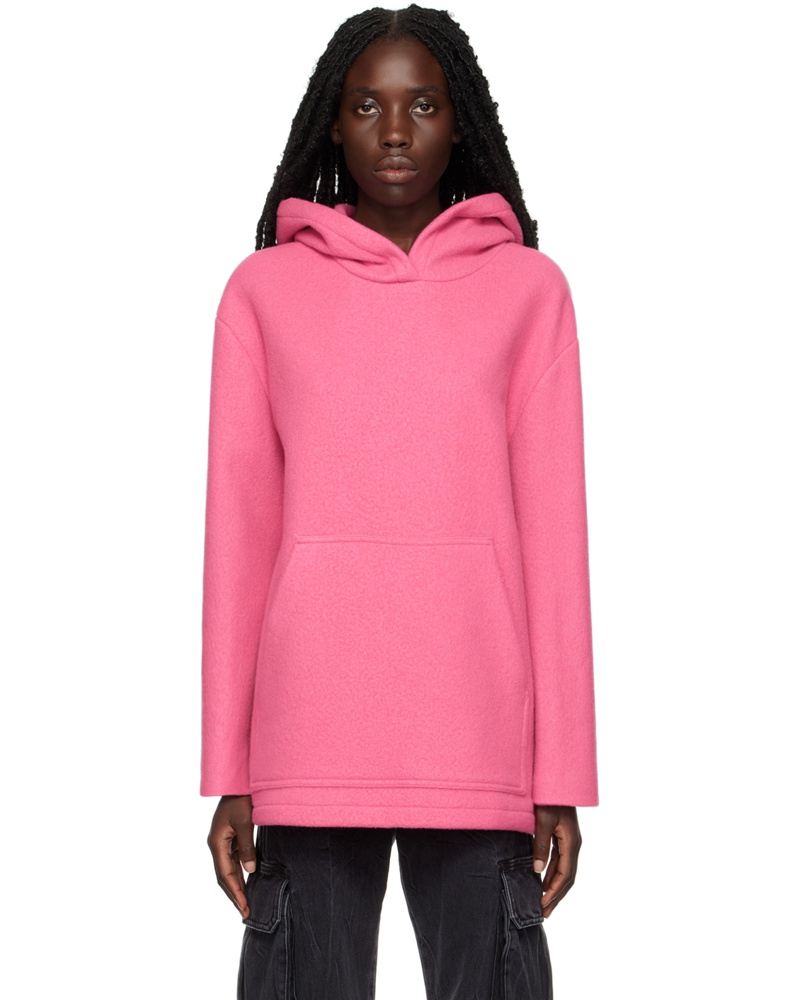 MSGM Damen Pink Brushed Hoodie MSGM Damen Pink Brushed Hoodie