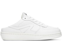 White Retro Court Mule Sneakers