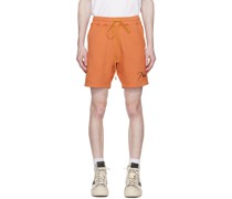 Orange Embroidered Shorts