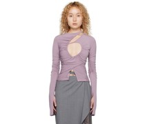 Purple Ruched Long Sleeve T-Shirt