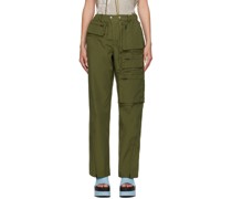 Khaki Raw Edge Trousers