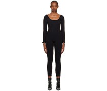 Black 3D Stripe Jumpsuit