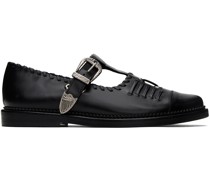 Black Pin-Buckle Loafers