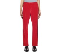 Red Narrow Track Pants