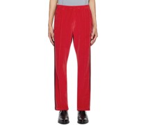 Red Narrow Track Pants