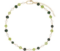 Gold 'The Single Multi Green' Pearl Necklace
