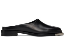 Black Metal Square Toe Loafers