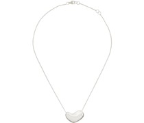 Silver Small Sculpted Heart Pendant Necklace