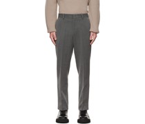 Gray Set Up Trousers