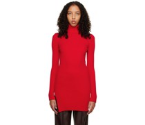 Red Slit Turtleneck