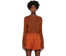 Orange Cropped Cardigan