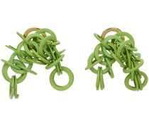 Green Wood Earrings