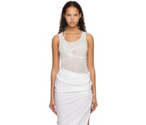 White Crinkled Tank Top