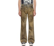Brown & Blue Faded Jeans