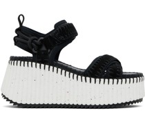 Black & White Nama Platform Sandals