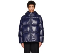 Navy Hooded Down Jacket