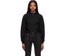 Black Reversible Bomber Jacket