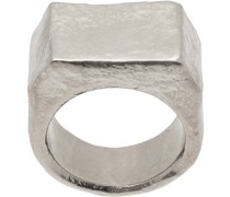Silver Metal Chiseled Ring