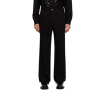 Black Pinched Seams Trousers