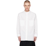 White Band Collar Shirt