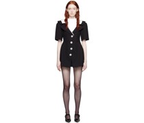 Black Double Collar Minidress