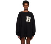Black Crew Over Patch Sweatshirt