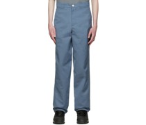 Blue Straight Fit Trousers