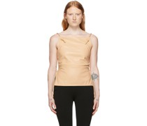 Beige Josca Vegan Leather Tank Top
