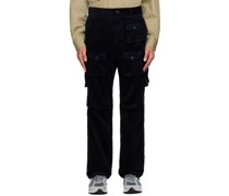 Navy Bellows Pockets Cargo Pants