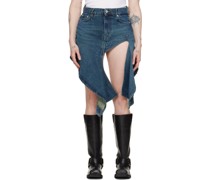 Blue Cutout Denim Miniskirt