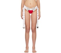 White & Red Ariel Bikini Bottoms