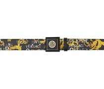 Black & Yellow V-Emblem Logo Couture Belt