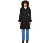 Black Buckled Trench Coat