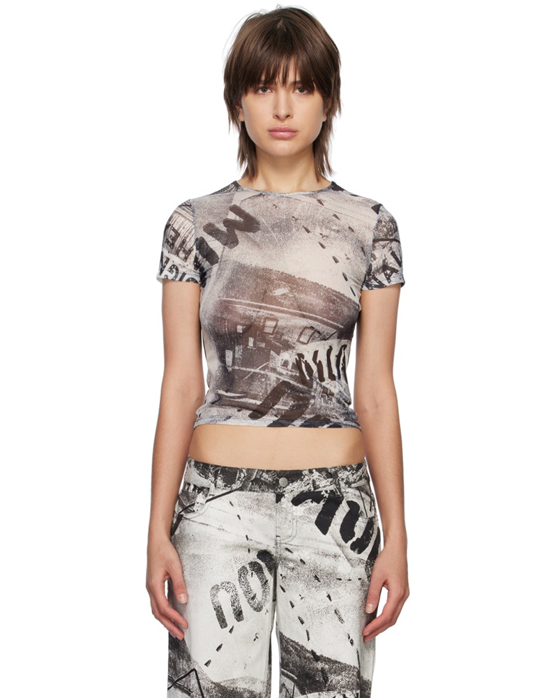 Miaou Damen Black & White Mini Tee T-Shirt