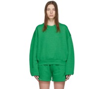 Green Crew Over Cropped Sweatshirt