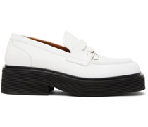 White Leather Moccasin Loafers