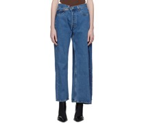 SSENSE Exclusive Blue Paneled Jeans