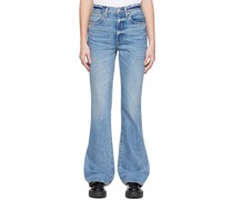 Blue High-Rise Bootcut Jeans