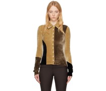 Brown & Black Paneled Shirt