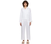 White 'The Drawcord' Pyjama Set