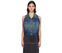 Indigo Backless Denim Vest