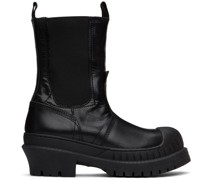 Black Leather Chelsea Boots