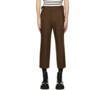 Brown Belted Cropped Trousers