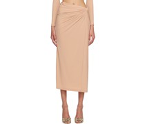 Beige Knotted Maxi Skirt