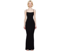 Black Soft Lounge Long Slip Maxi Dress